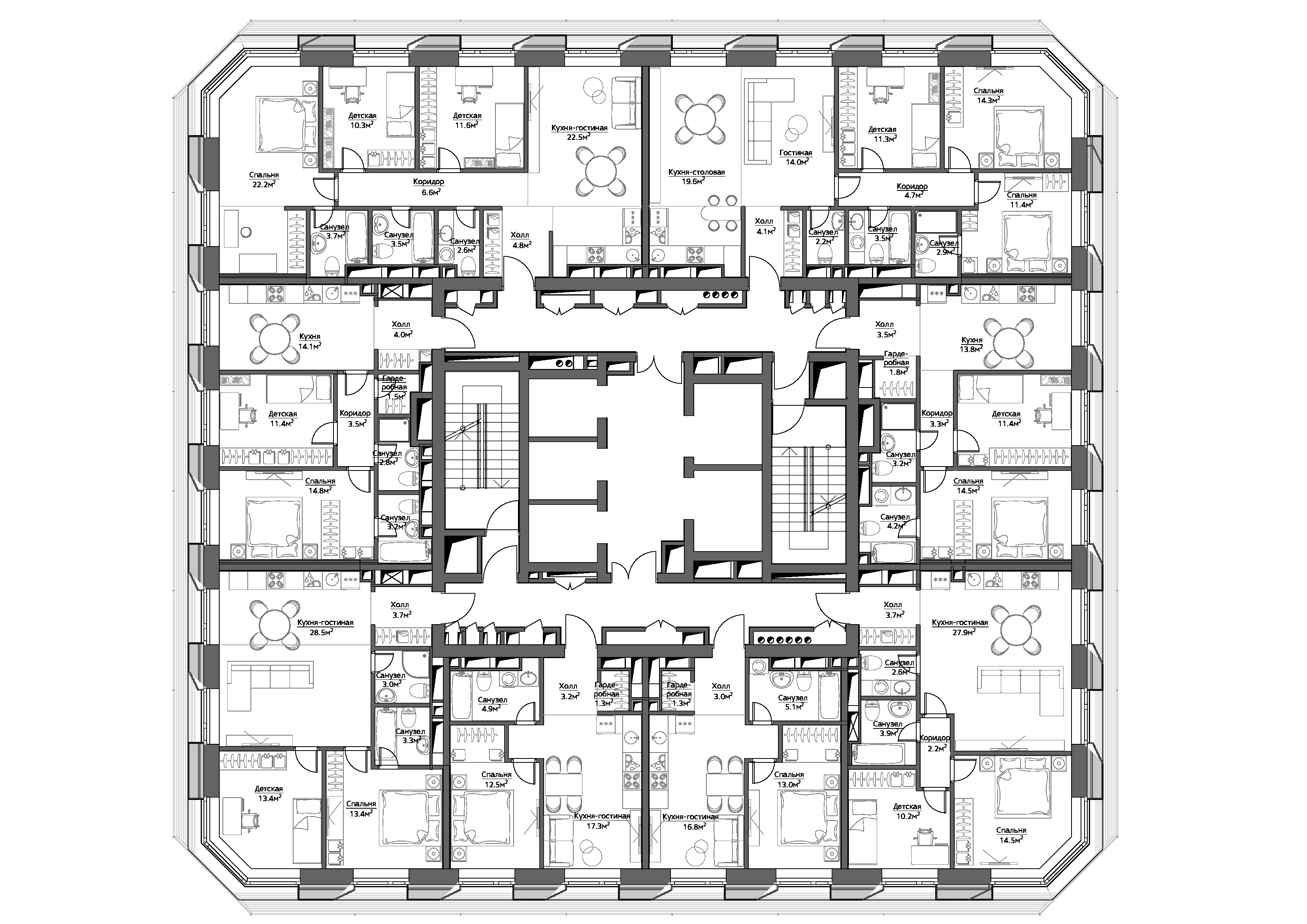 дмитровский 1 Кингчесс план 44 этажа